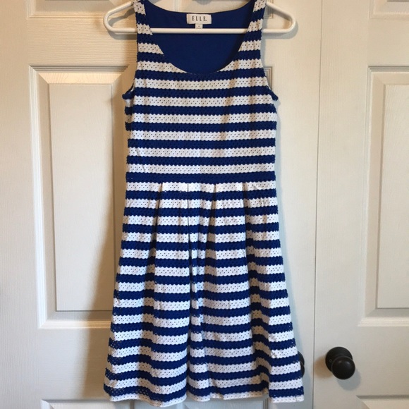 Elle Dresses & Skirts - ELLE Blue and White Striped Dress